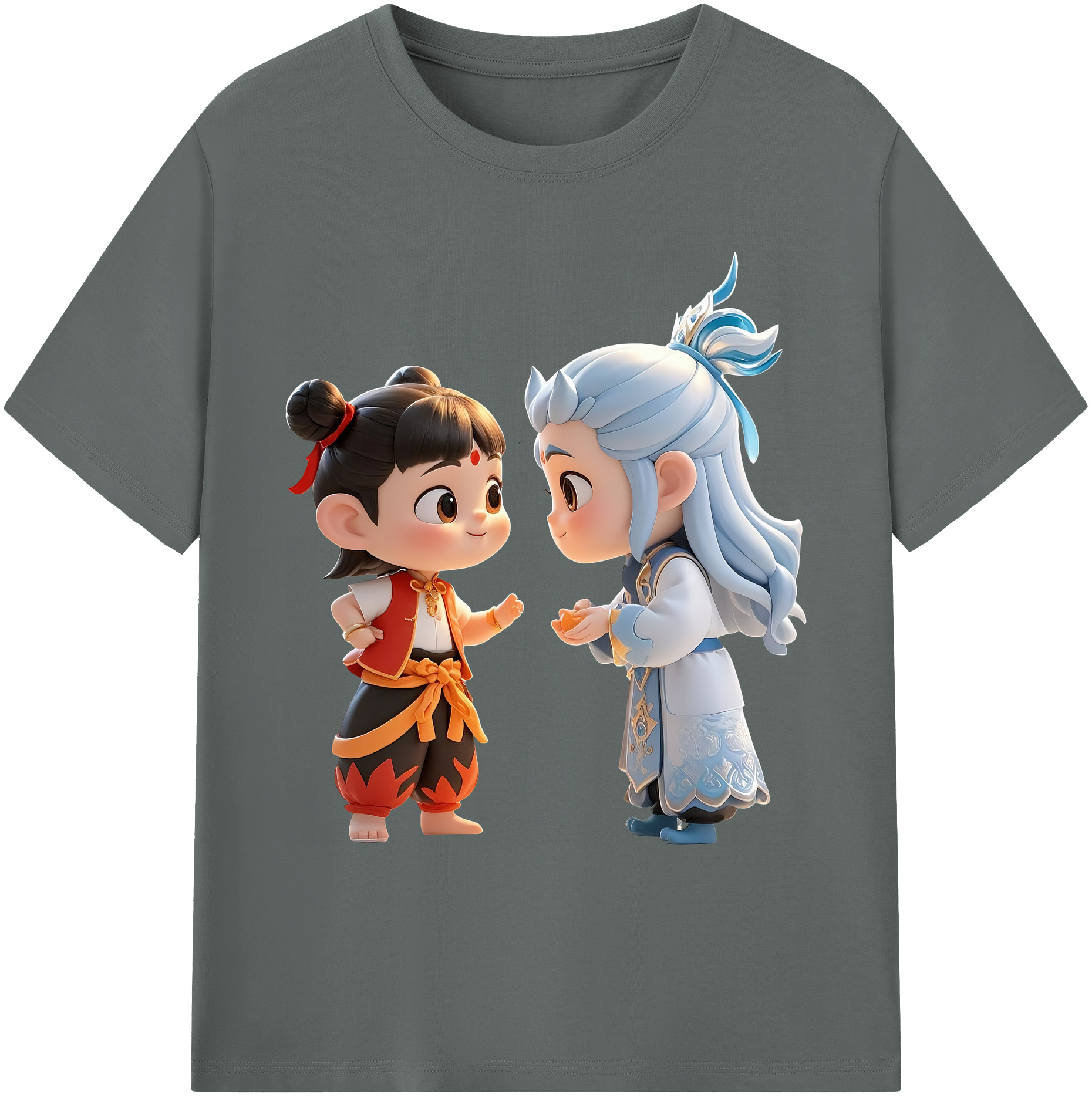 （画像用） Ne Zha 2 ナタ 魔童の大暴れ 綿100％ メンズ半袖Tシャツ｜肌触りやわらか＆通気性